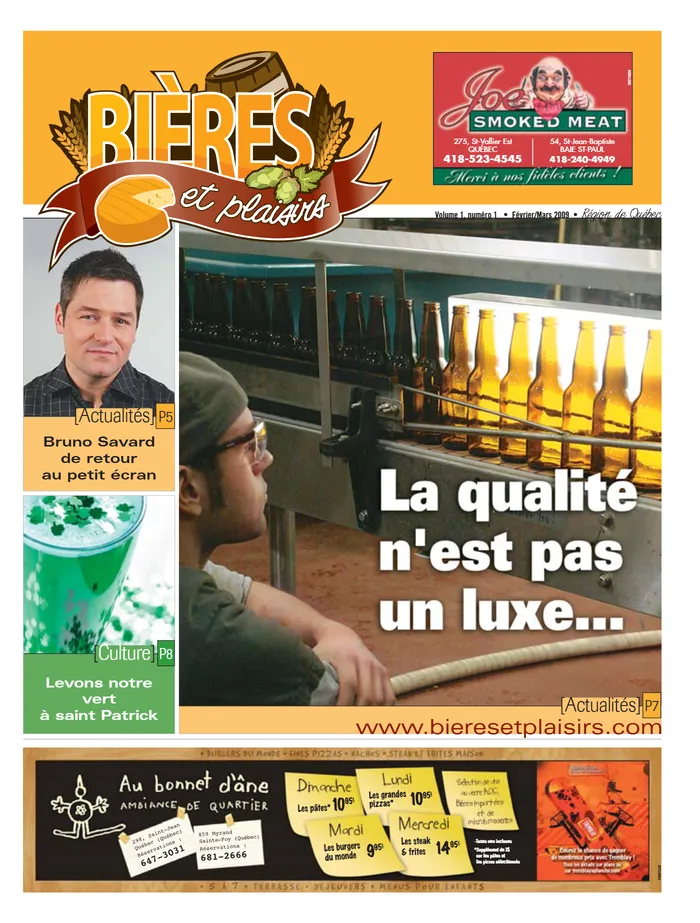 Couverture du premier numéro de Bières et plaisirs, février/mars 2009