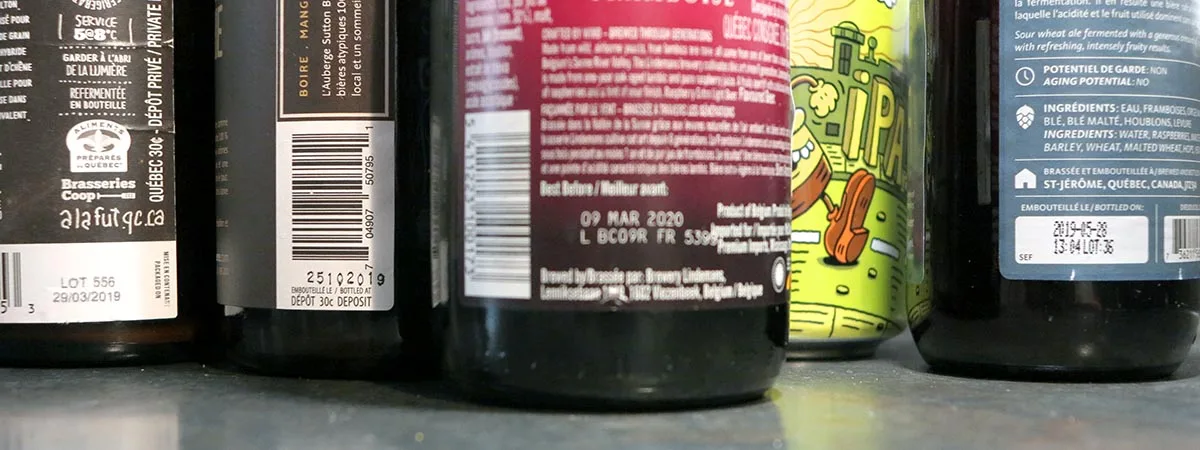 Date d’embouteillage et date d’expiration