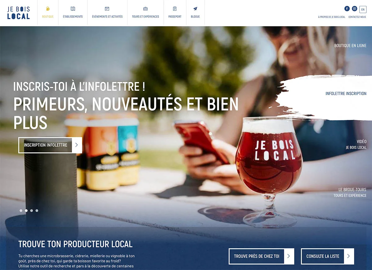 Vitrine pour les produits d’ici